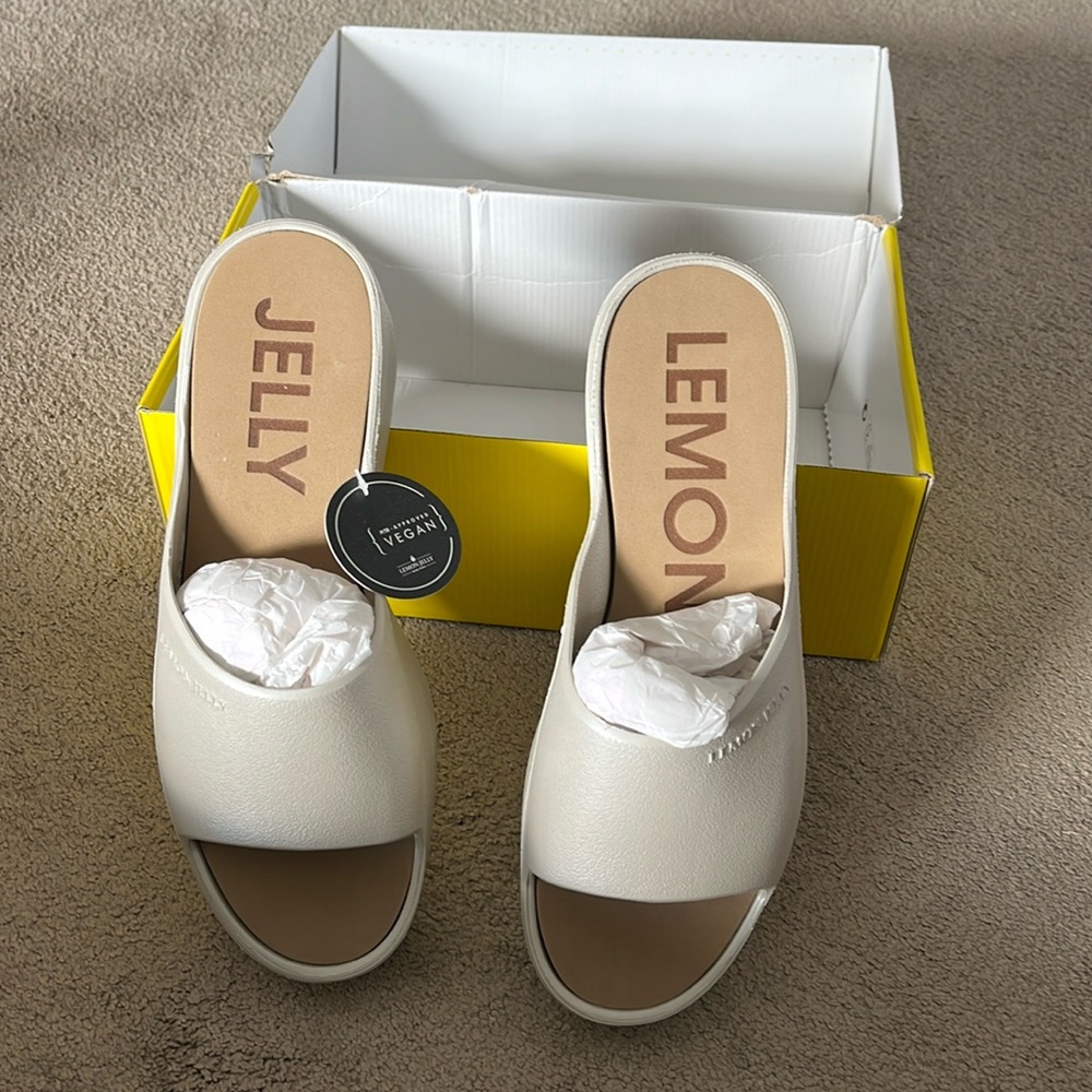 Lemon Jelly platform flip flops